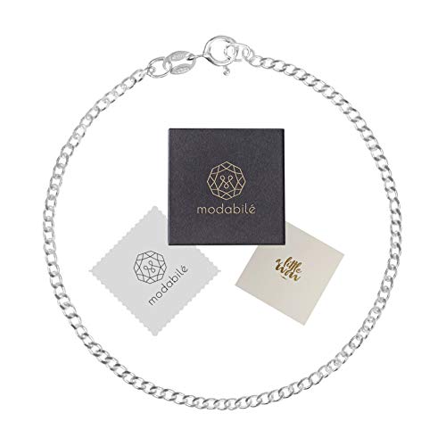modabilé Pulsera para damas de plata de ley 925 (1,85mm) BONAFIDE 20 cm Pulsera I Cadena de bordillo delicada & fina de plata Brazalete + Estuche de regalo I Hecho en Europa