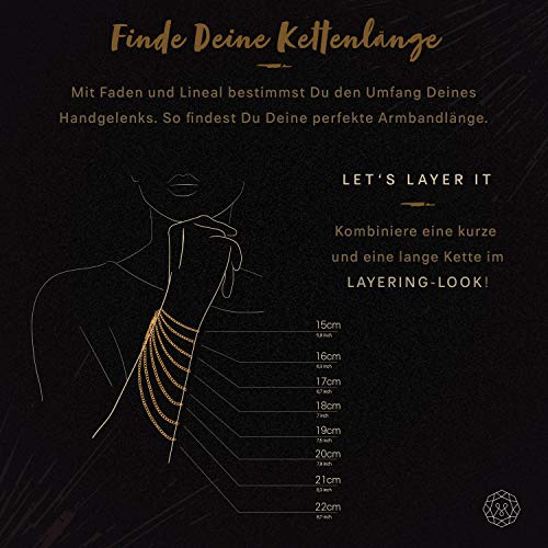 modabilé Pulsera para damas de plata de ley 925 (1,85mm) BONAFIDE 20 cm Pulsera I Cadena de bordillo delicada & fina de plata Brazalete + Estuche de regalo I Hecho en Europa