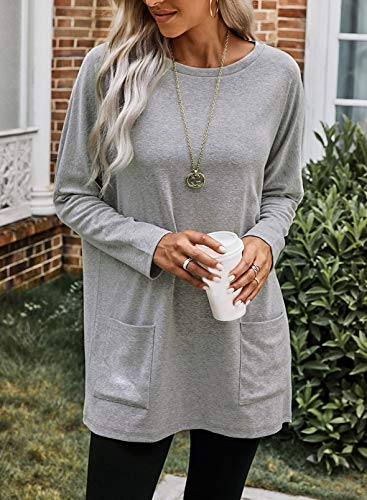 Modasua Camisetas de Manga Larga para Mujer Blusas y Camisas de Mujer Manga Larga Elegante Camisa Camiseta Larga Casual Túnica Tops Jersey Largo