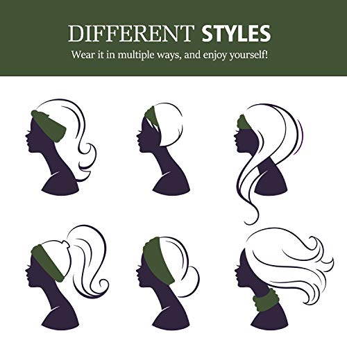 MoKo Headband Bandana - Pañuelo Deportivo Multifuncional Cinta/Bragas de Cabeza y Cuello para Fitness, Ejercicio， Correr, Yoga, Moda y Más, Verde Militar (Hombres & Mujeres)