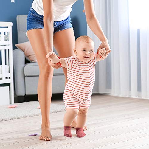 Momcozy Calcetines Bebe Calcetines Antideslizantes Niño Calcetines Niña Calcetines Casa Calcetines Niños Calcetines Cortos Calcetines Tobilleros para Bebé Recién Niñas de 0 a12 Meses 6 Pares