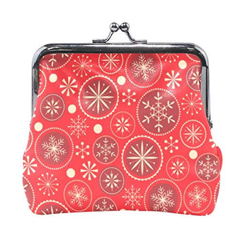 Monedero Rojo del Copo de Nieve de la Navidad Embrague Monedero pequeño Monedero Monedero Monedero Titular del Cambio de Tarjeta