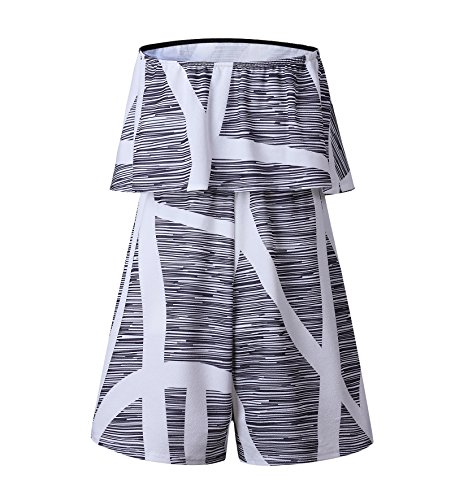 Monos de Fiesta Cortos Mujer Mono de Vestir Corto Verano Jumpsuit Moño Estampados Flores Monitos Cortos Moños Gasa Playeros Playsuit Juveniles Vestido Sueltos Overall Tallas Grandes Gris M