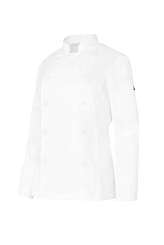 MONZA OBREROL Chaquetilla Cocinera Chef Mujer De Manga Larga con Bolsillos Y Botones Forrados. Color Blanco. Ropa Cocina/Hostelería. Talla L. Ref: 4119