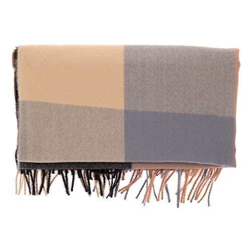 Moonbow Maxi - Bufanda de cuadros para mujer, color marrón, talla única