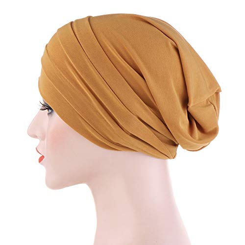 MoreChioce Sombrero de Quimioterapia de Verano,Mujer Sombrero de Noche,Turbante Arabe para la Cabeza,Sombrero Hijab para Cáncer Quimioterapia Chemo Oncológico,Pérdida de Cabello,Negro