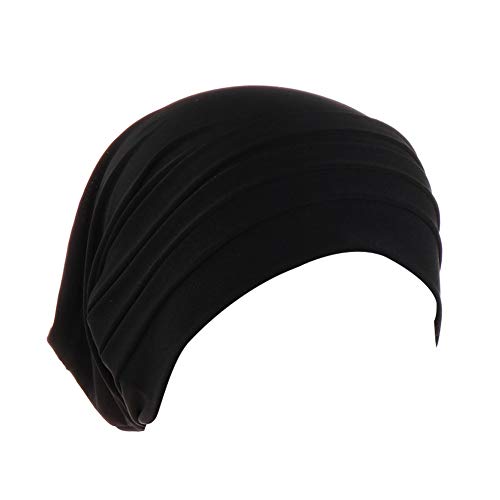 MoreChioce Sombrero de Quimioterapia de Verano,Mujer Sombrero de Noche,Turbante Arabe para la Cabeza,Sombrero Hijab para Cáncer Quimioterapia Chemo Oncológico,Pérdida de Cabello,Negro