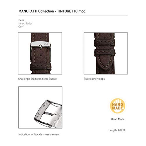 Morellato Correa de Reloj para Hombre, Colección MANUFATTI, Mod. Tintoretto, de Cuero auténtico de Ciervo - A01U3221767