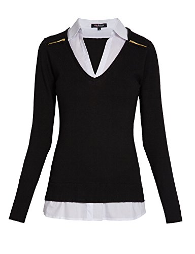 Morgan 132-MYLORD.M - Jersey de manga larga para mujer, Noir (Noir/Blanc), 40