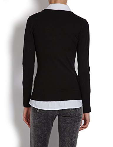 Morgan 132-MYLORD.M - Jersey de manga larga para mujer, Noir (Noir/Blanc), 40