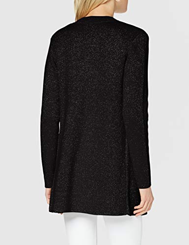 Morgan Gilet Long Tricot Lurex Mboli Chaleco suéter, Noir, TM para Mujer