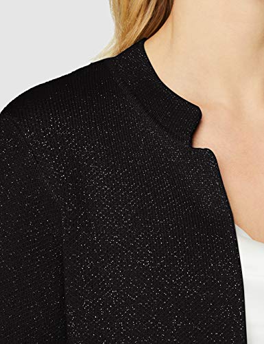 Morgan Gilet Long Tricot Lurex Mboli Chaleco suéter, Noir, TM para Mujer