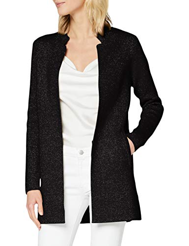Morgan Gilet Long Tricot Lurex Mboli Chaleco suéter, Noir, TM para Mujer
