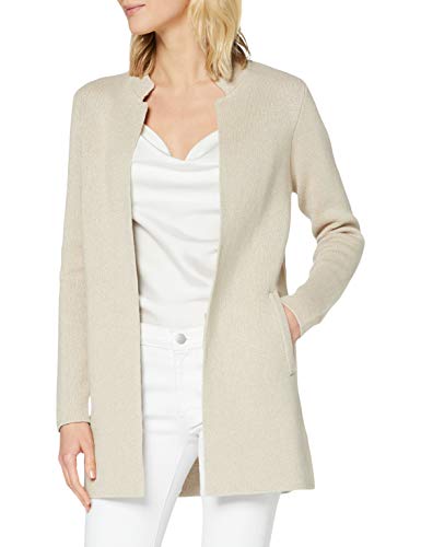 Morgan Gilet Long Tricot Lurex Mboli Chaleco suéter, Vanille, TL para Mujer