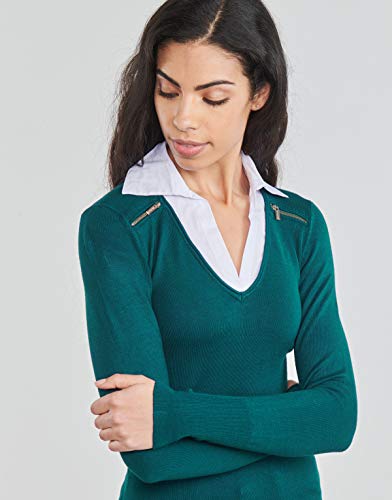Morgan Pull 2 en 1 Col Chemise MYLORD Suter Pulver, Vert Canard, M para Mujer