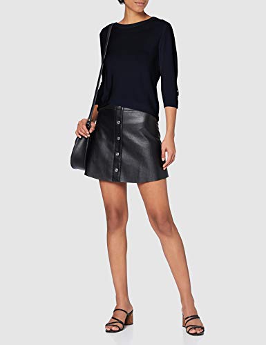 Morgan Pull boutons Manches MLOG Suéter, Marine, TS para Mujer