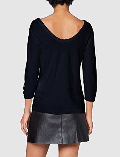 Morgan Pull boutons Manches MLOG Suéter, Marine, TS para Mujer