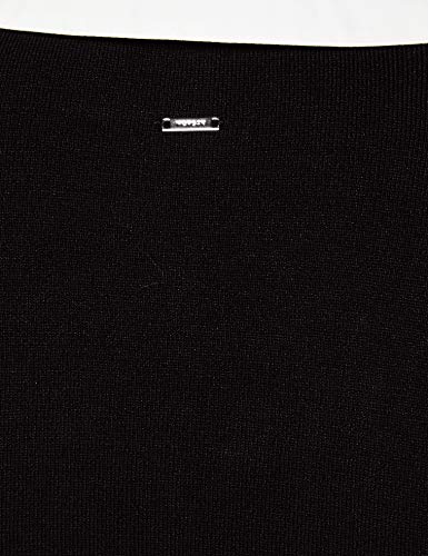 Morgan Pull Col Chemise boutons Encolure MG Suéter, Noir, TS para Mujer