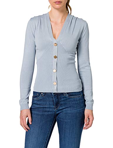 Morgan Pull Col V boutons MNINON Suéter, Ciel, TS para Mujer