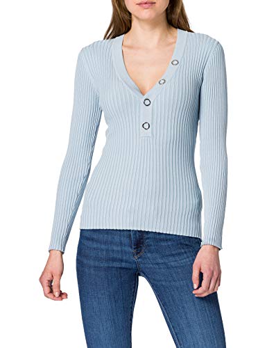 Morgan Pull Col v œillet Encolure MLOLA Suéter, Ciel, TS para Mujer