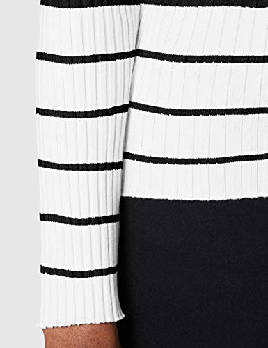 Morgan Pull Col v œillet Encolure MLOLA Suéter, Off White/Marine, TL para Mujer