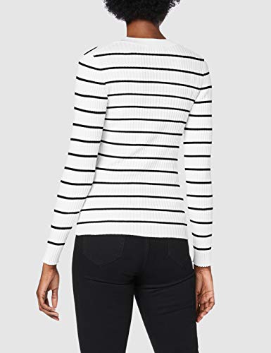 Morgan Pull Col v œillet Encolure MLOLA Suéter, Off White/Marine, TL para Mujer