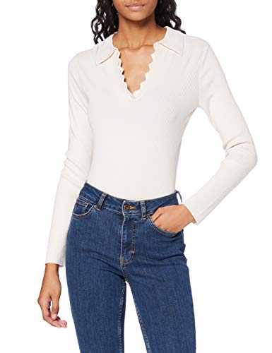 Morgan Pull en côte Col Polo MPOLO Suéter, Ivoire, TS para Mujer