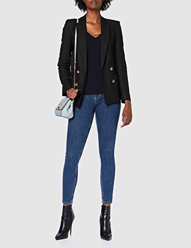 Morgan Pull Fin Col V Chaîne Malte Suéter, Marine, TXL para Mujer