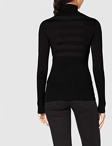 Morgan Pull Manche Longue Col Roulé Lurex Mentosa Suéter, Noir, TXS para Mujer