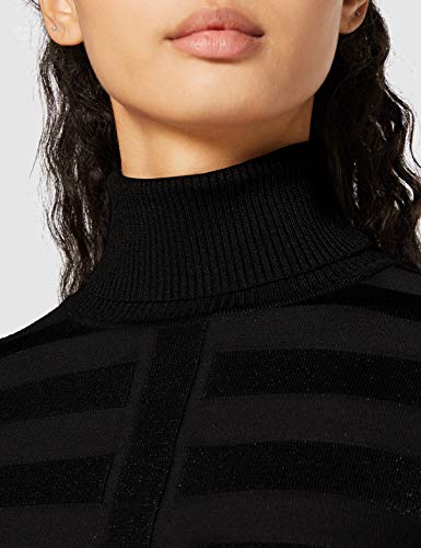 Morgan Pull Manche Longue Col Roulé Lurex Mentosa Suéter, Noir, TXS para Mujer