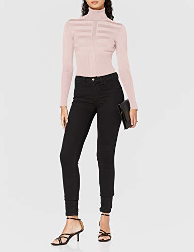 Morgan Pull Manche Longue Col Roulé Lurex Mentosa Suéter, Rose Pale, TM para Mujer