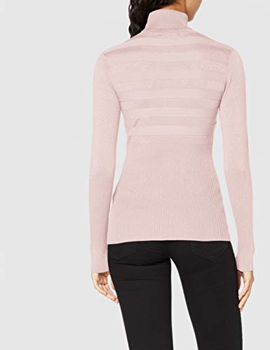 Morgan Pull Manche Longue Col Roulé Lurex Mentosa Suéter, Rose Pale, TM para Mujer