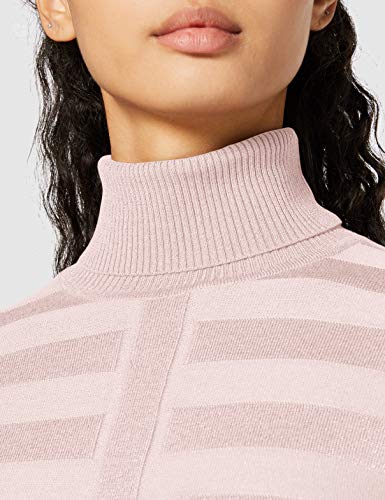 Morgan Pull Manche Longue Col Roulé Lurex Mentosa Suéter, Rose Pale, TM para Mujer