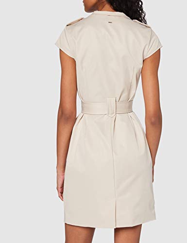 Morgan Robe Petites Manches RELITA Vestido Informal, Color Beige, 38 para Mujer