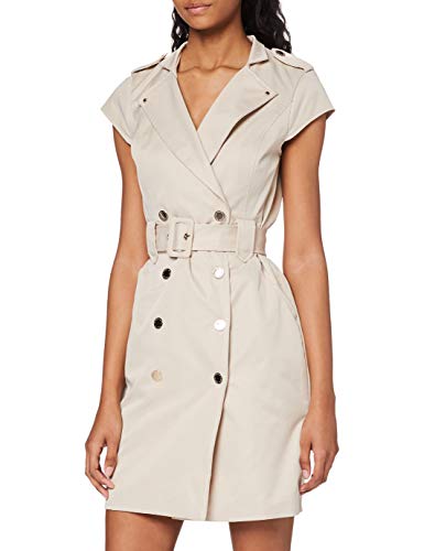 Morgan Robe Petites Manches RELITA Vestido Informal, Color Beige, 38 para Mujer
