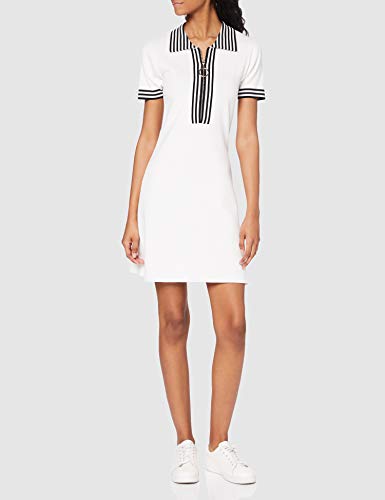 Morgan Robe Tricot Col Polo RMKIWI Vestimenta Casual, Off White, TM para Mujer