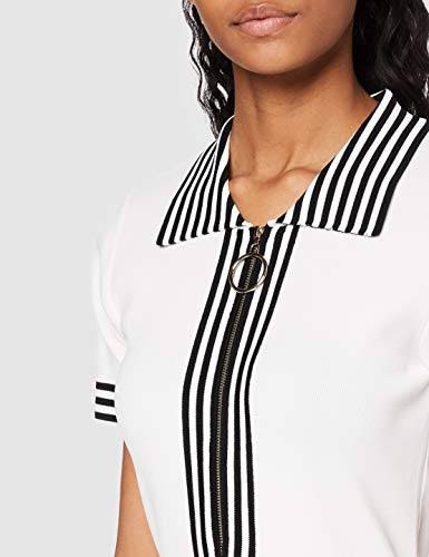 Morgan Robe Tricot Col Polo RMKIWI Vestimenta Casual, Off White, TM para Mujer