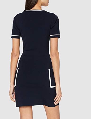 Morgan Robe Tricot Fine Rayure RMDONA Vestimenta Casual, Marine/Off White, TM para Mujer