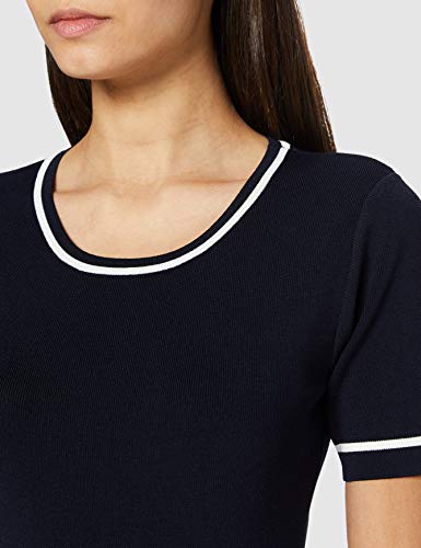 Morgan Robe Tricot Fine Rayure RMDONA Vestimenta Casual, Marine/Off White, TM para Mujer