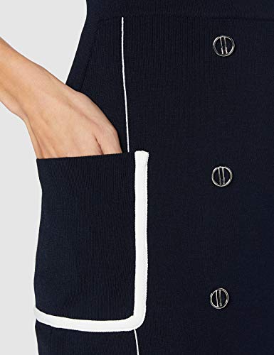 Morgan Robe Tricot Fine Rayure RMDONA Vestimenta Casual, Marine/Off White, TM para Mujer