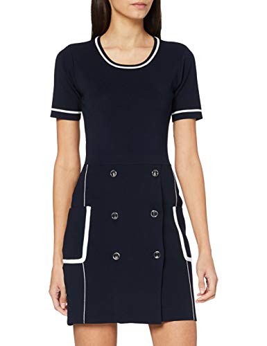 Morgan Robe Tricot Fine Rayure RMDONA Vestimenta Casual, Marine/Off White, TM para Mujer