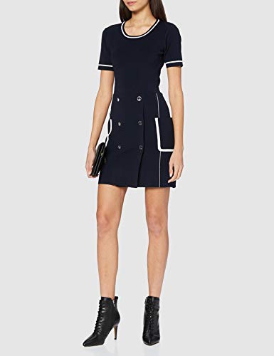 Morgan Robe Tricot Fine Rayure RMDONA Vestimenta Casual, Marine/Off White, TM para Mujer