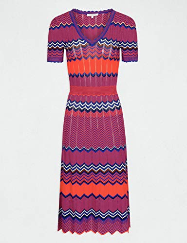Morgan Robe Tricot rayures Jacquard RMGOGO Vestimenta Casual, Orange, TL para Mujer