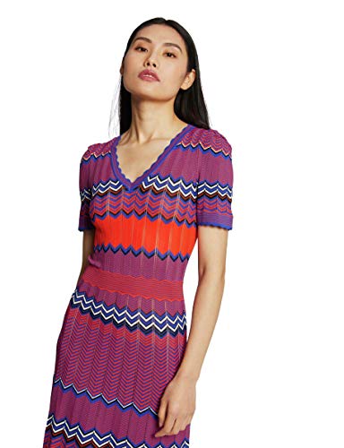 Morgan Robe Tricot rayures Jacquard RMGOGO Vestimenta Casual, Orange, TL para Mujer