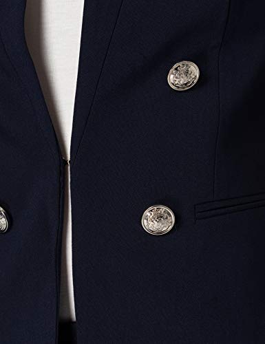 Morgan Veste Col galon rayé VECITY Blazer Casual, Marine, T38 para Mujer