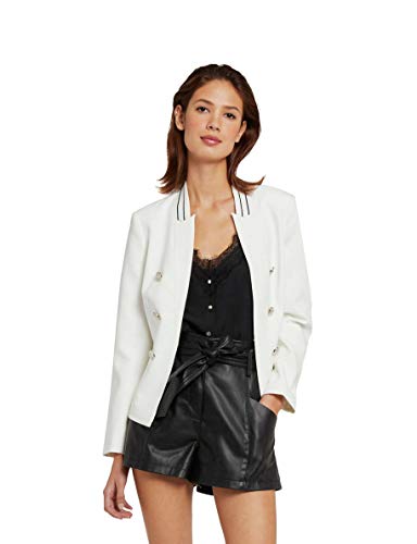 Morgan Veste Col galon rayé VECITY Blazer Casual, Off White, T34 para Mujer