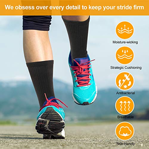 MOSOTECH Calcetines Deporte Hombre, 5 Pares Calcetines Hombres Para Running, Ciclismo, Caminata, Senderismo - Cojín Engrosado, Anti Ampolla, Soporte Para el Arco, Talla 41-46