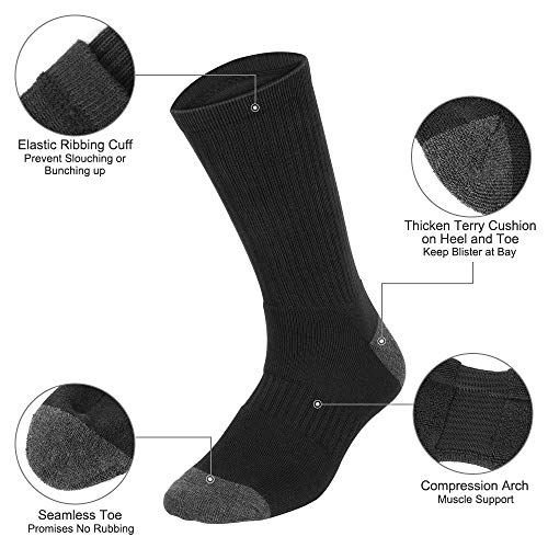 MOSOTECH Calcetines Deporte Hombre, 5 Pares Calcetines Hombres Para Running, Ciclismo, Caminata, Senderismo - Cojín Engrosado, Anti Ampolla, Soporte Para el Arco, Talla 41-46