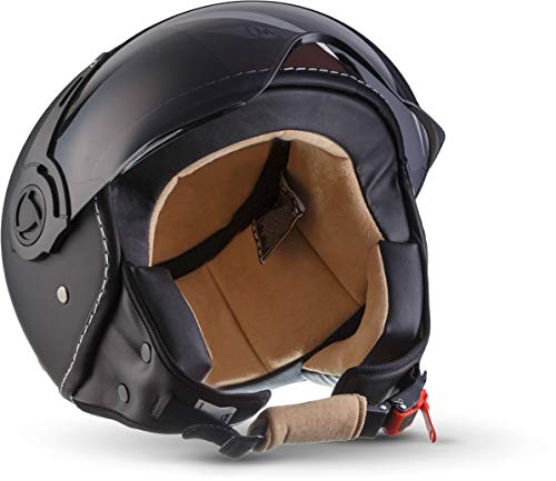 MOTO Helmets H44 - Helmet Casco de Moto, Negro/Vintage Negro, XS (53-54cm)