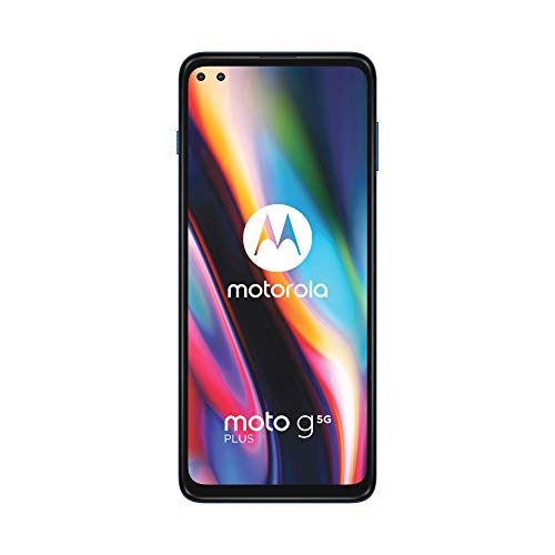 Motorola Moto G 5G Plus - Smartphone de 6.7" (5G FHD+, procesador Snapdragon SD765, 4x cámaras de 48 MP, batería de 5000 mAH, Dual SIM, 6/128 GB, Android 10), Azul [Versión ES/PT]
